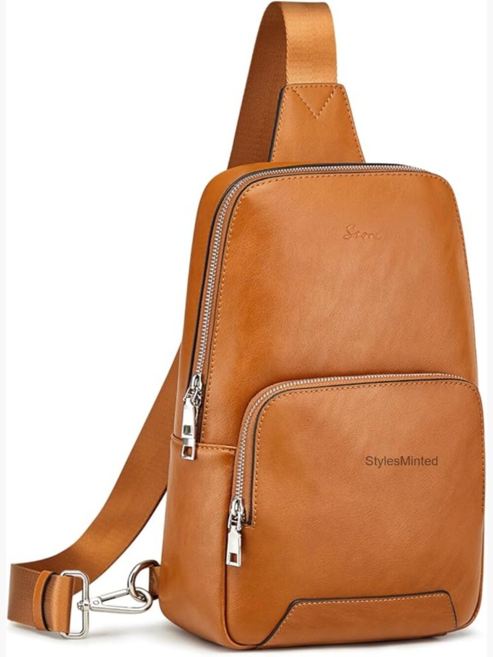 Genuine Leather Sling Bag Crossbody Backpack RFID Blocking Travel Daypack Chest